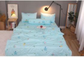 Bộ drap gối KHA LY - 100% cotton thiên nhiên Vườn Xanh 