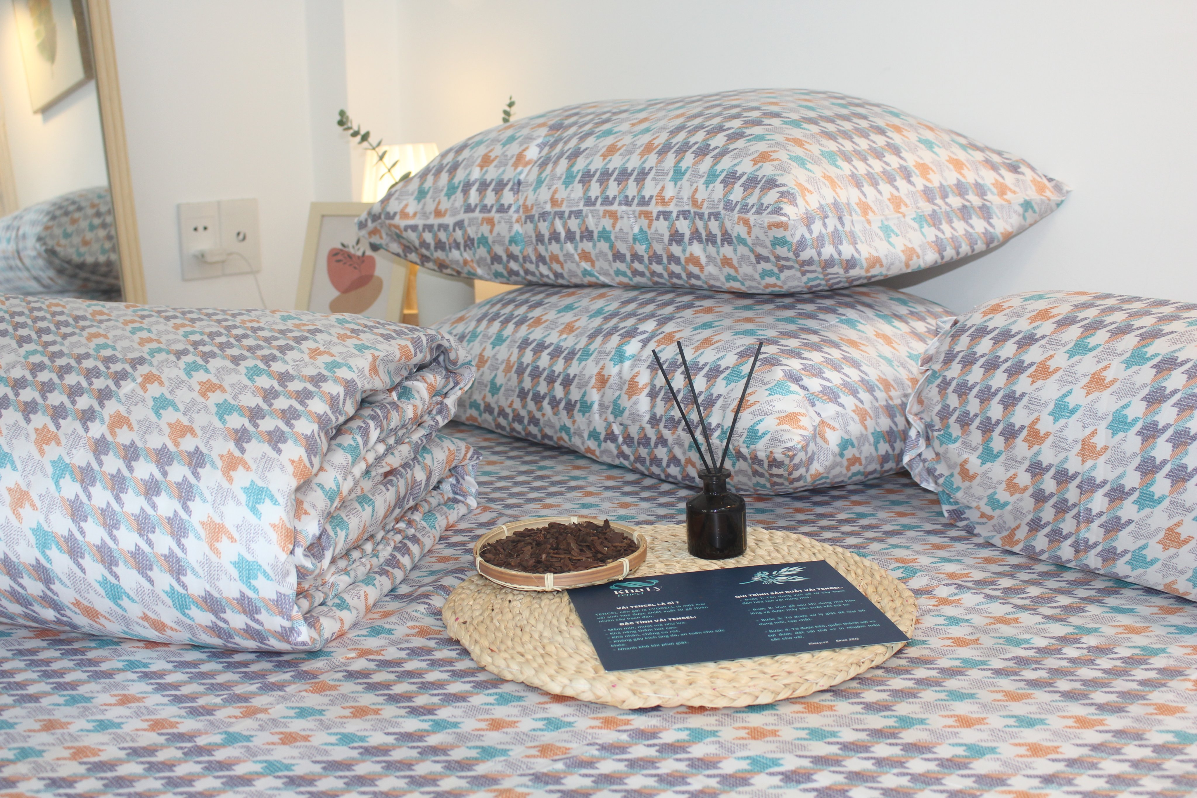 Bộ Chăn Drap gối TENCEL 60s Cao cấp mềm mịn mượt mà như lụa