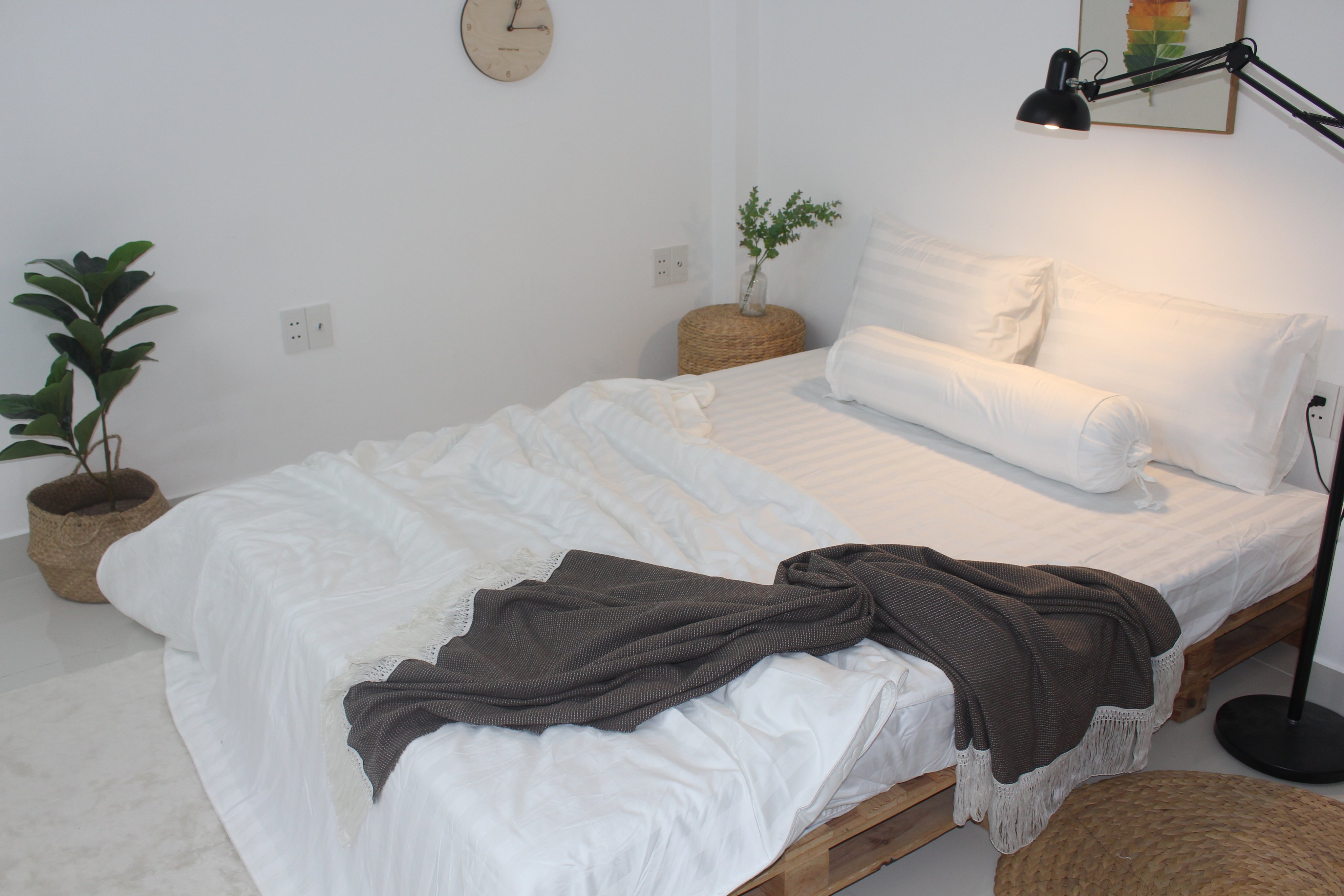 Bộ Drap Gối KHA LY - Sọc Trắng 3P cao cấp 4 sao KHÁCH SẠN, RESORT, HOMESTAY- vài dầy dặn sang trọng,