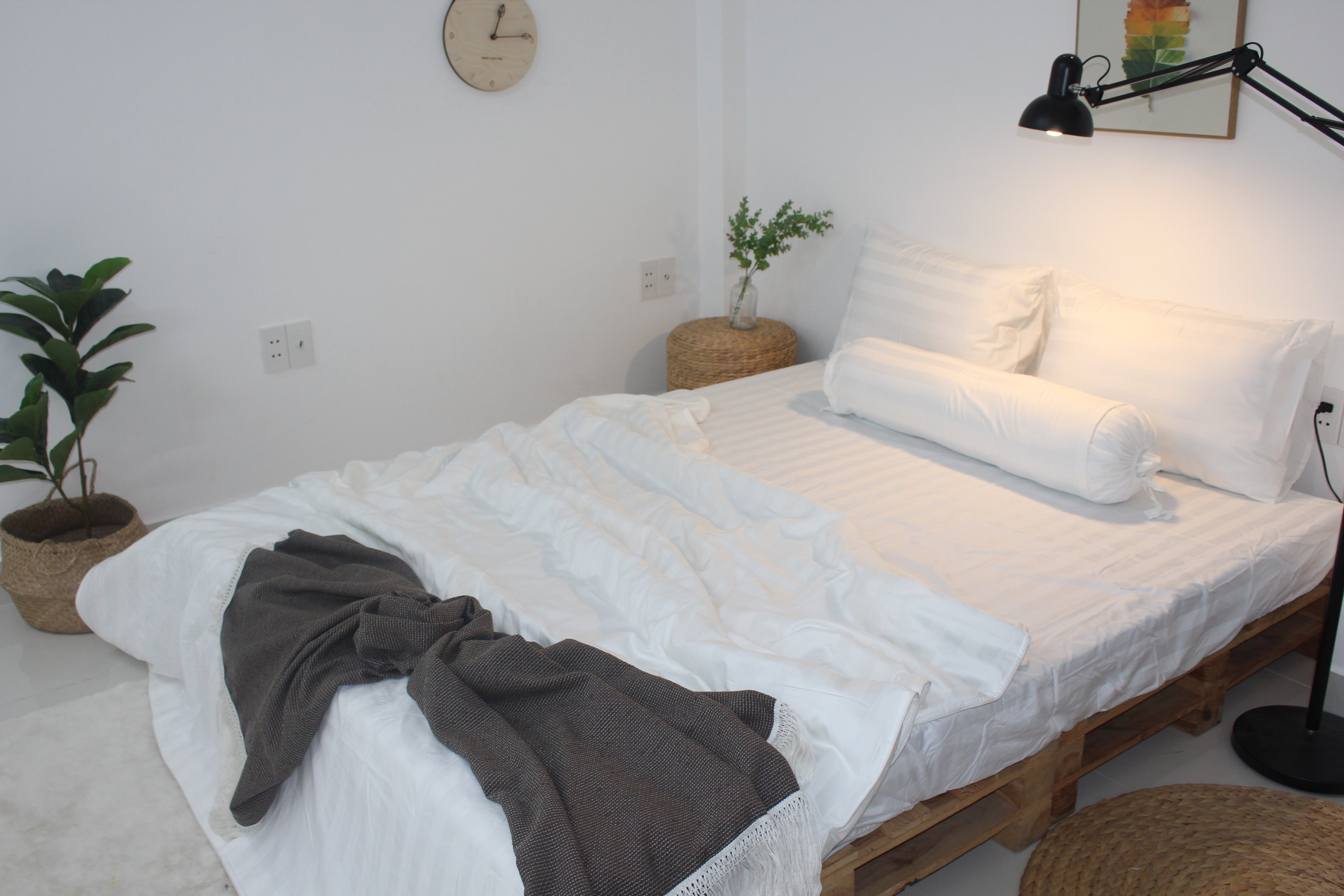 Bộ Drap Gối KHA LY - Sọc Trắng 3P cao cấp 4 sao KHÁCH SẠN, RESORT, HOMESTAY- vài dầy dặn sang trọng,