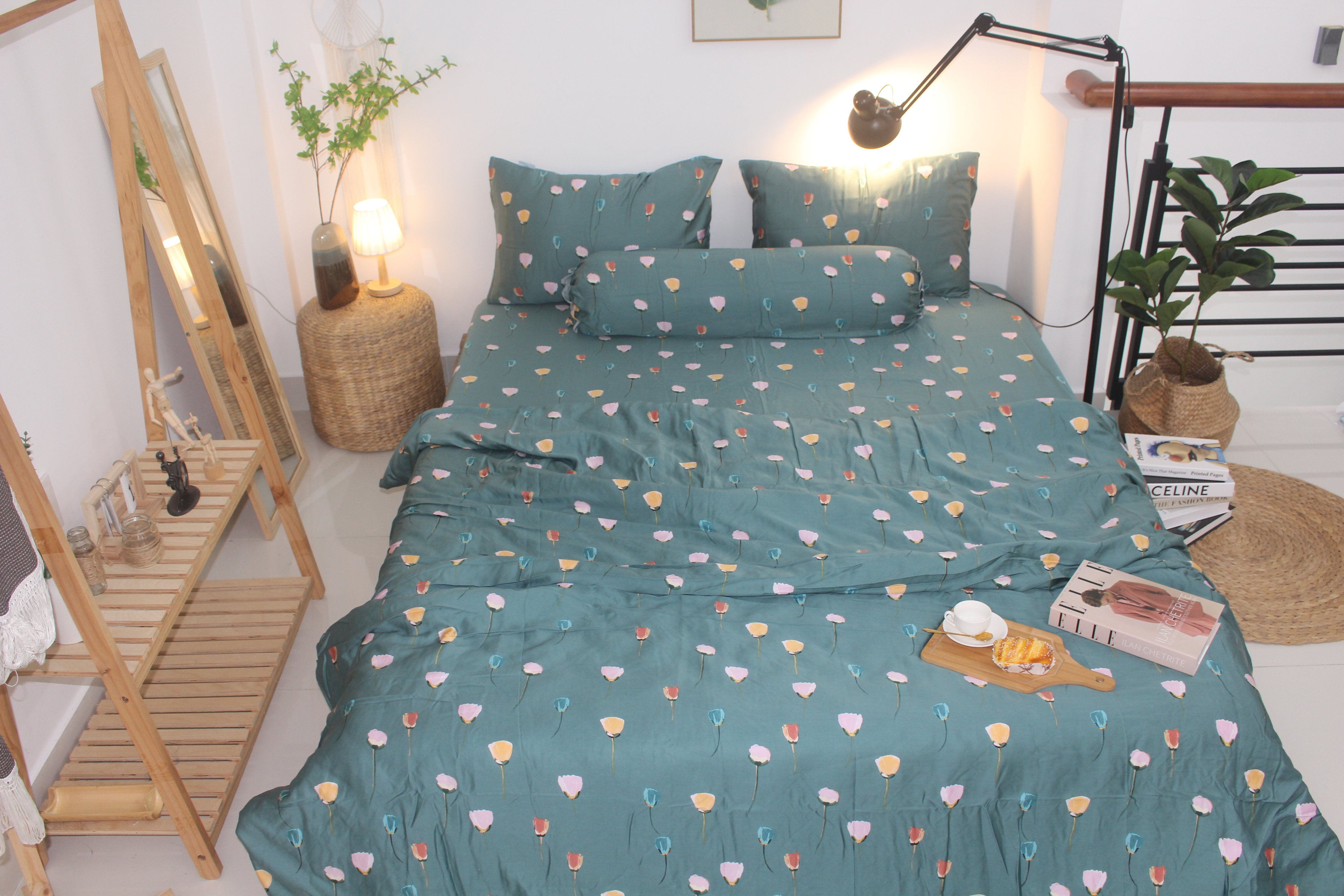 Bộ Chăn Drap gối TENCEL 60s Cao cấp mềm mịn mượt mà như lụa