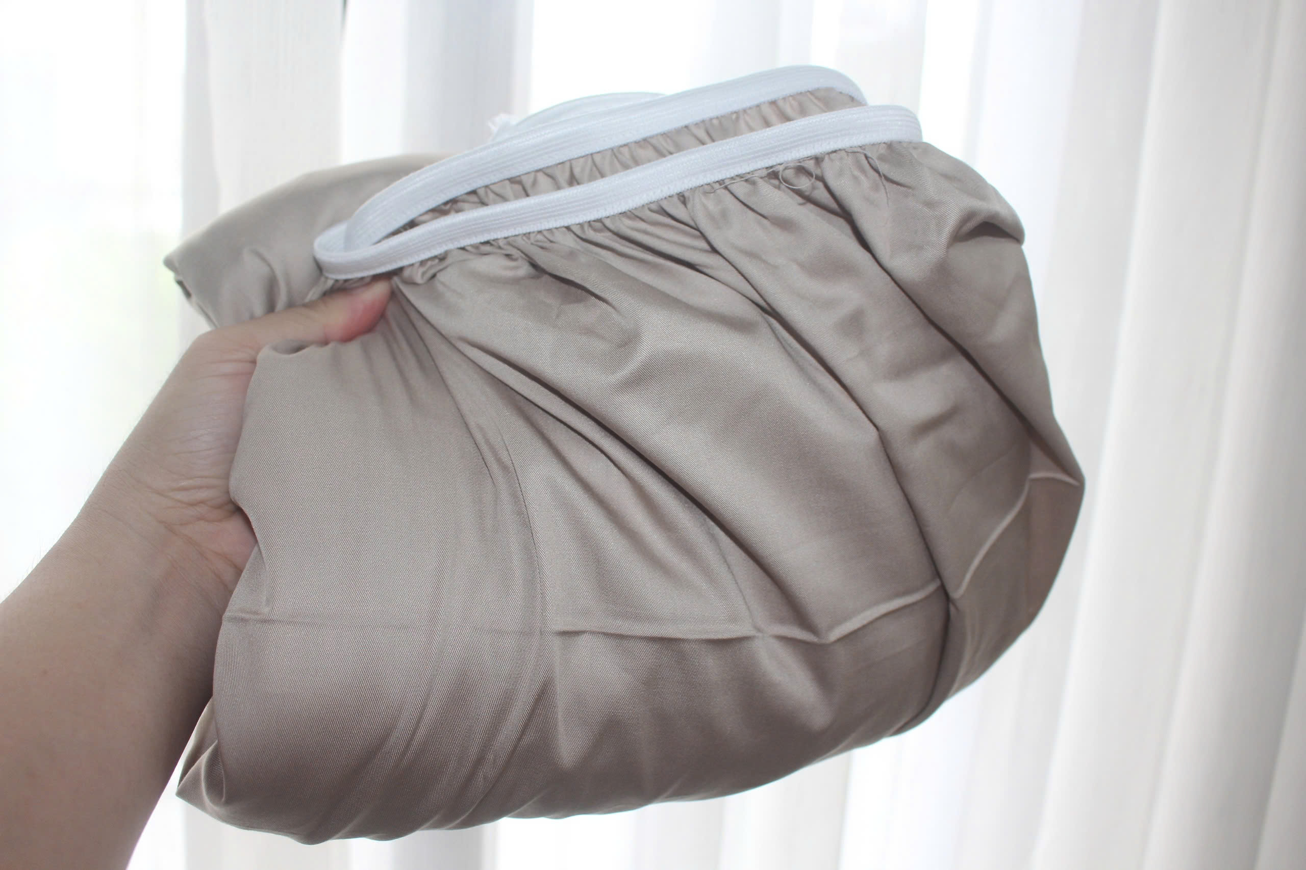 Bộ drap gối KHA LY - 100% cotton thiên nhiên Rằn ri XámPhối màu trơn