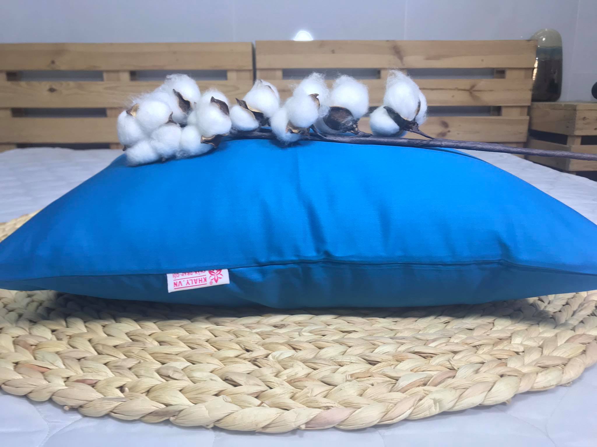 [Ruột + Vỏ] Gối Ngủ Văn Phòng - vải cotton KHA LY Satin Hàn Quốc cao cấp mềm mại, bóng nhẹ - size 35